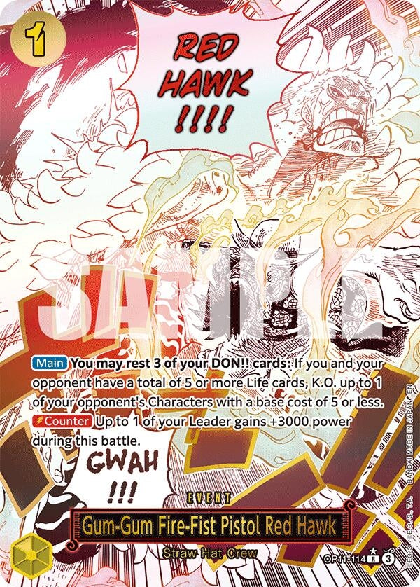 Gum-Gum Fire-Fist Pistol Red Hawk (Alternate Art) (OP11-114) (OP11)