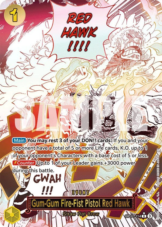 Gum-Gum Fire-Fist Pistol Red Hawk (Alternate Art) (OP11-114) (OP11)